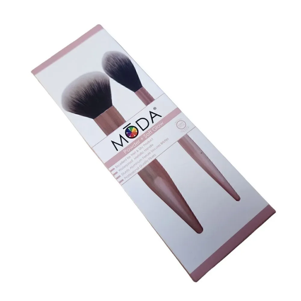 Moda Set of 2 Makeup Brushes. Powder Brush and Soft Glow Brush.